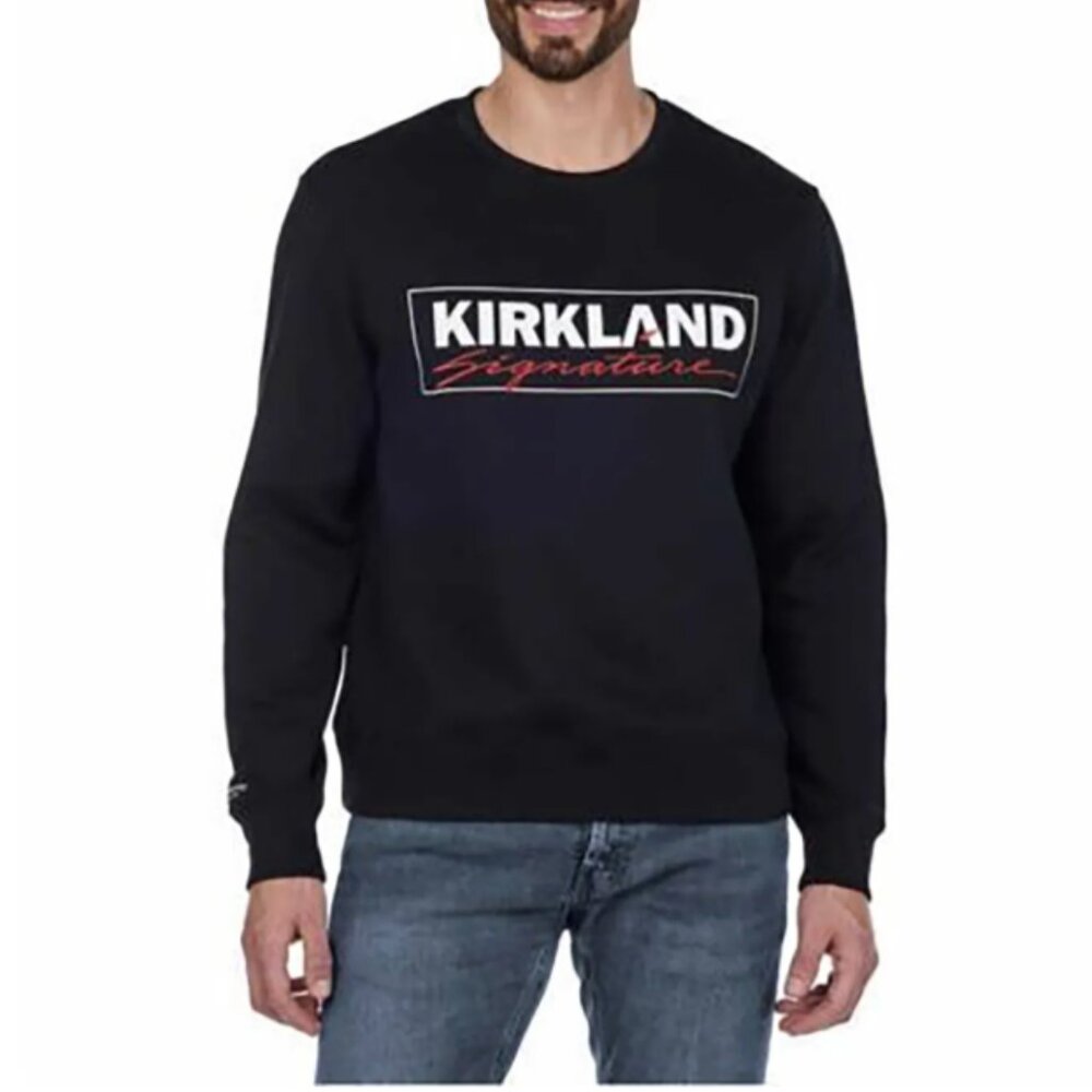 NWT White Embroidered Kirkland Signature Crewneck Sweatshirt | XL M / XXL W